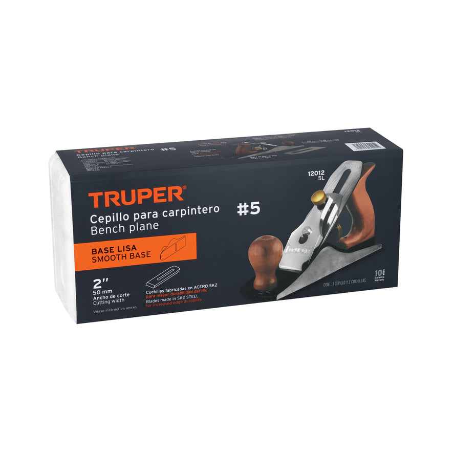 Cepillo para carpintero #5 base lisa, Truper, 12012