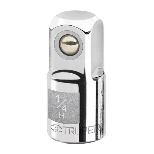 Adaptador para matraca de cuadro 1/4' a cuadro 3/8', Truper Caja con 6, 13417