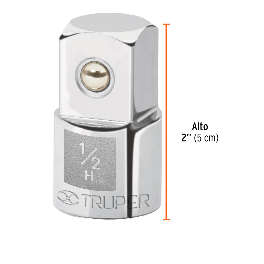 Adaptador para matraca de cuadro 1/2' a cuadro 3/4', Truper Caja con 6, 13426