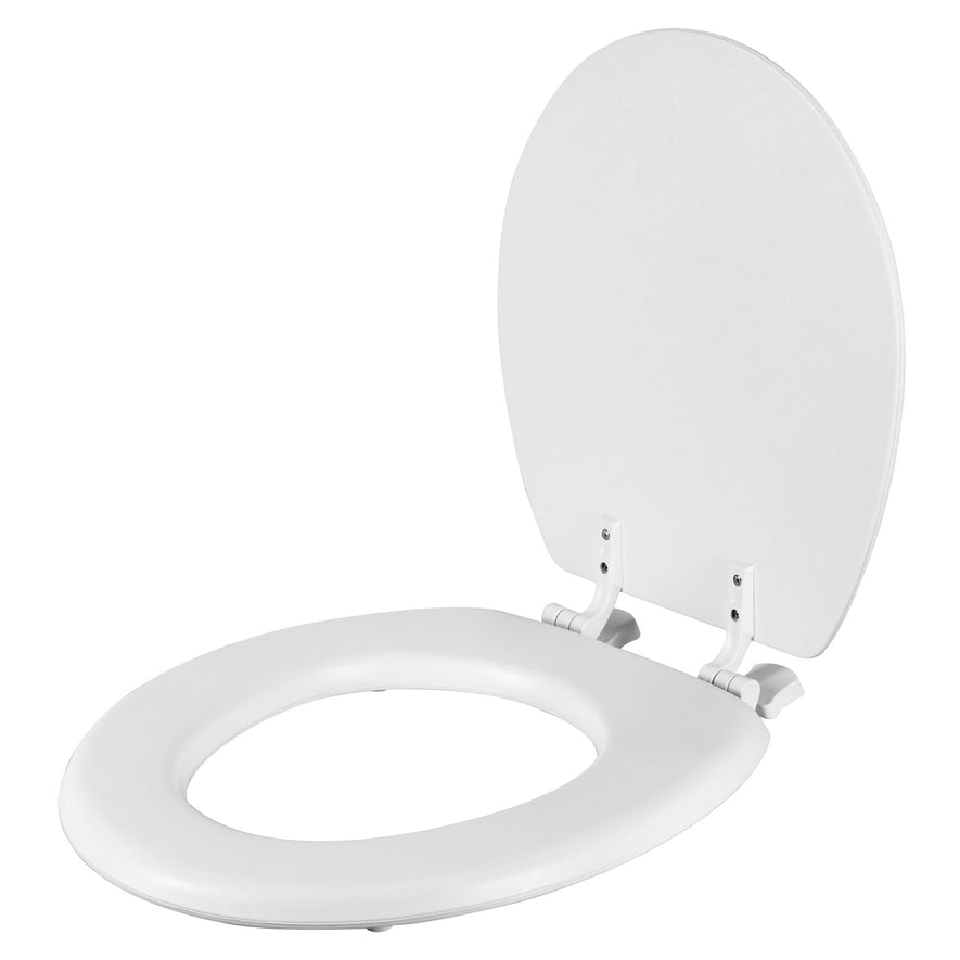 Asiento redondo acojinado para WC, cerrado, blanco, FOSET, 49367