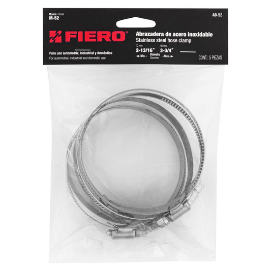 Bolsa c/5 abrazaderas sin fin reforzadas #52, 3-13/16-3-3/4' Caja con 4, 44246