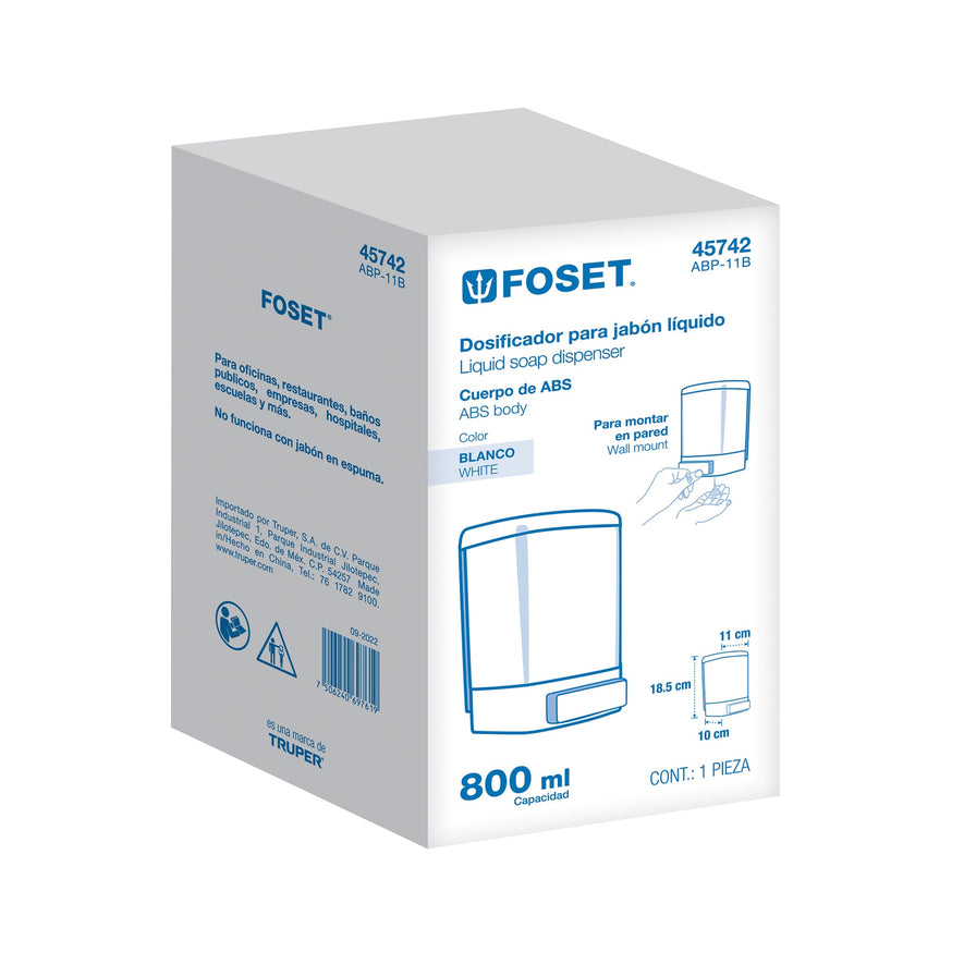 Dosificador para jabón líquido, blanco, Foset Basic, 45742