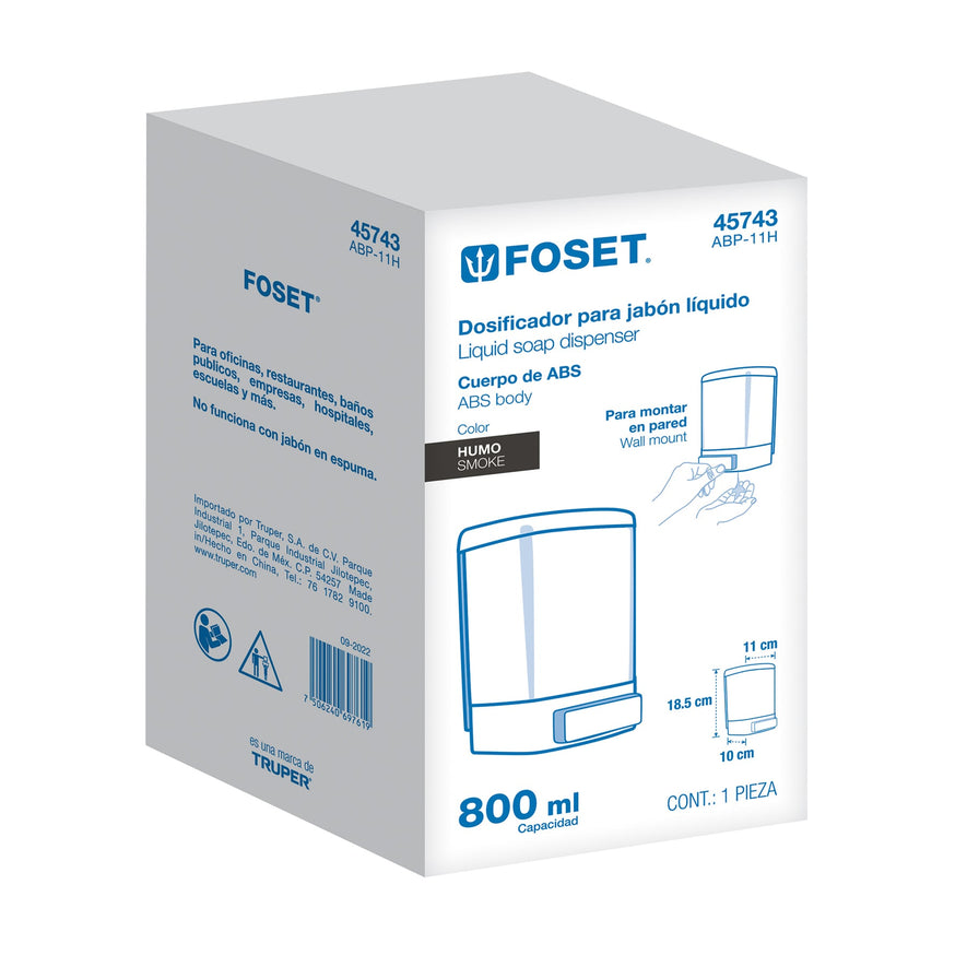 Dosificador para jabón líquido, humo, Foset Basic, 45743