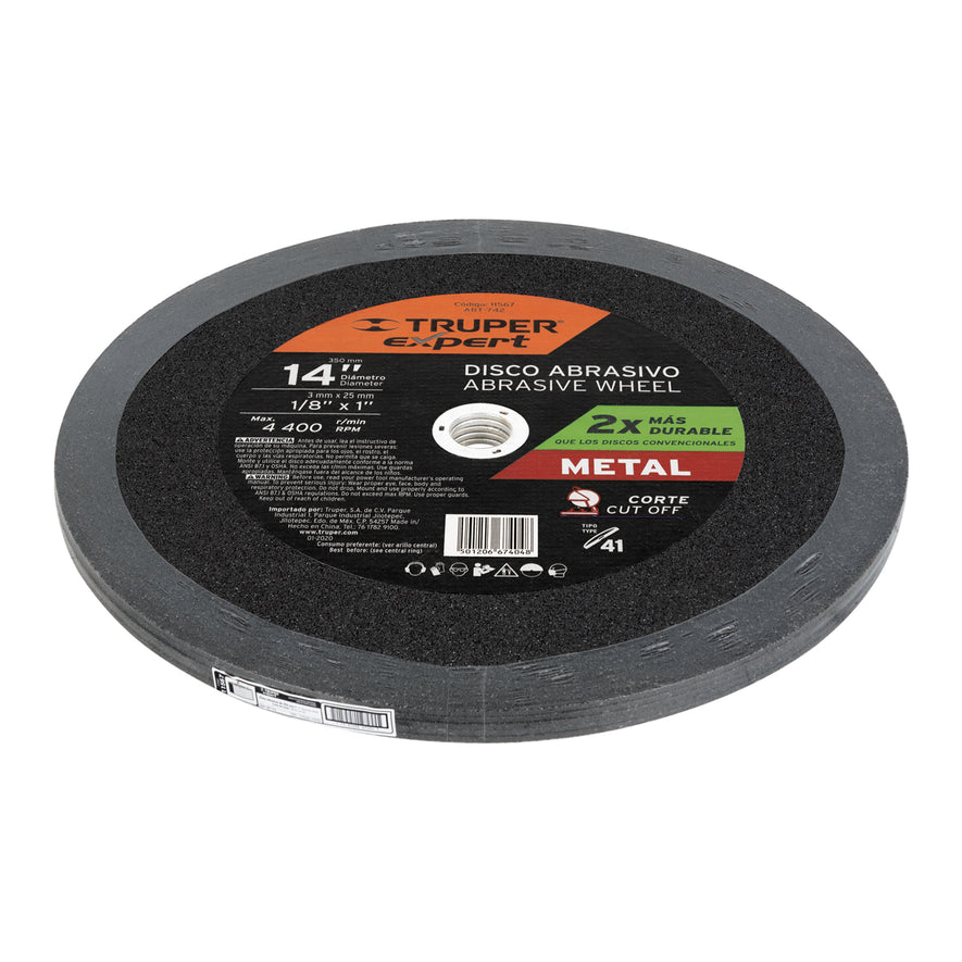 Disco Tipo 41 de 14' x 3 mm para corte de metal, Expert Caja con 5, 11567