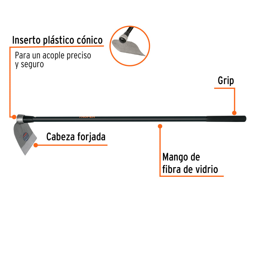 Azadón Centroamericano 2.5 lb con mango 54', TRUPER Caja con 4, 102910