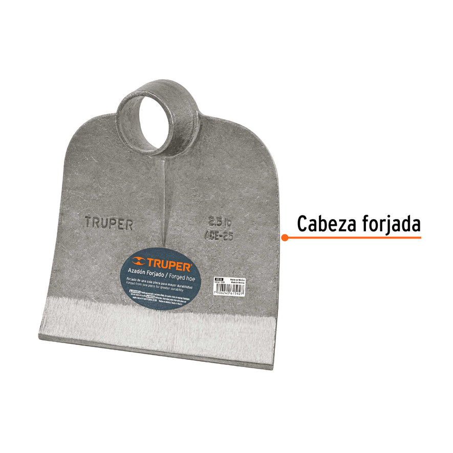 Azadón Centroamericano 2.5 lb sin mango, TRUPER Caja con 6, 10361