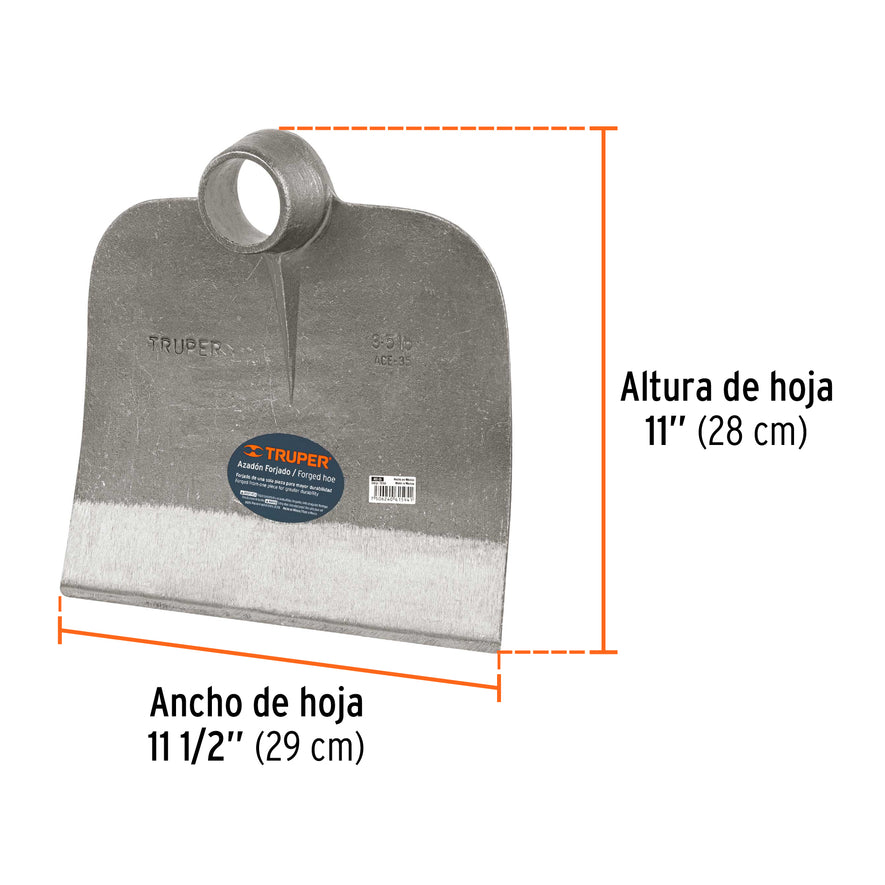 Azadón Centroamericano 3.5 lb sin mango, TRUPER Caja con 6, 10364