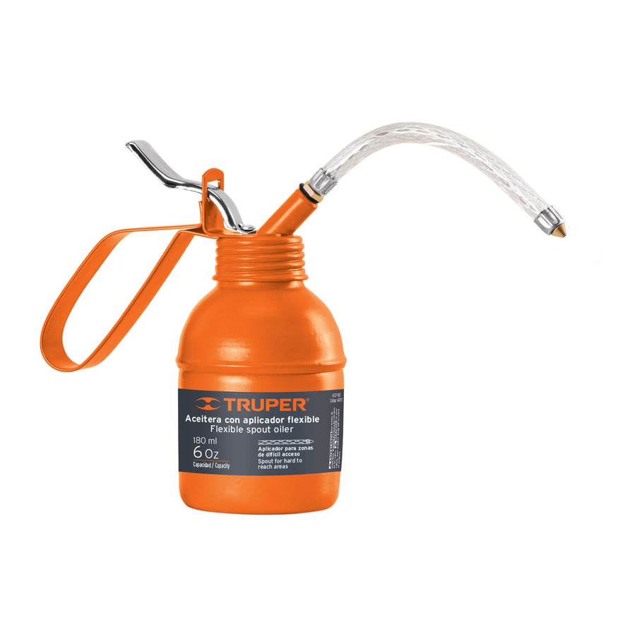Aceitera de 180 ml (6 oz) con aplicador flexible, Truper Caja con 6, 14870