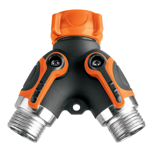 Conector 'Y' 3/4' metálico con recubrimiento para manguera Caja con 6, 102248