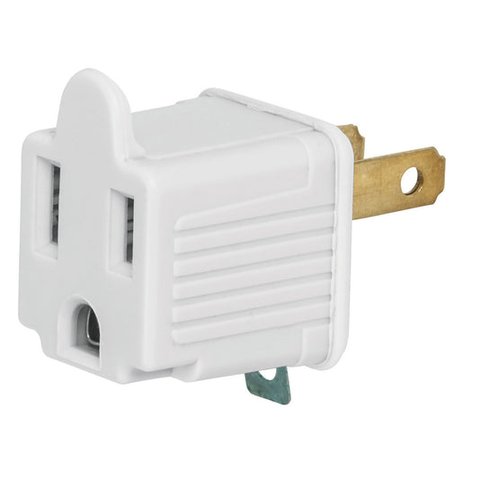 Adaptador 3 a 2, blanco, a granel, Volteck Caja con 10, 46255