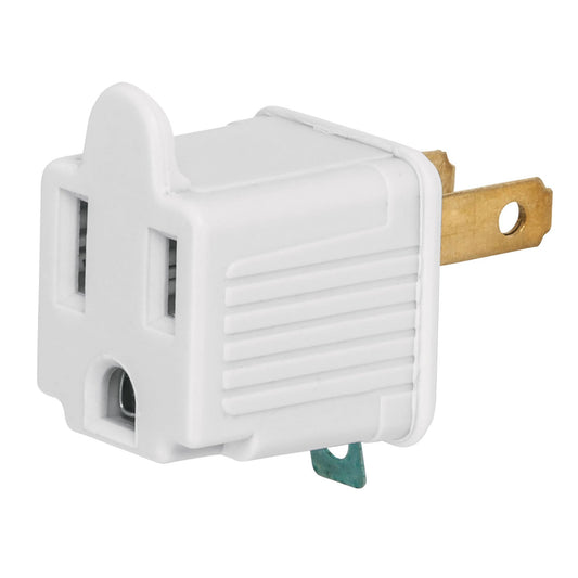 Bolsa con 2 adaptadores 3 a 2 blancos, Volteck Caja con 6, 46252