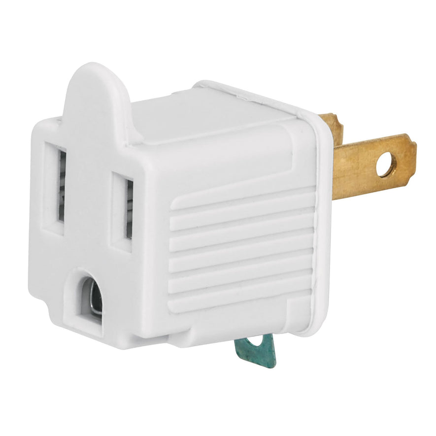 Bolsa con 2 adaptadores 3 a 2 blancos, Volteck Caja con 6, 46252