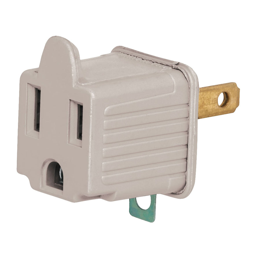 Bolsa con 2 adaptadores 3 a 2 grises, Volteck Caja con 6, 46254