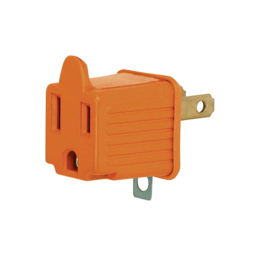Adaptador 3 a 2, naranja, a granel, Volteck Caja con 10, 46256