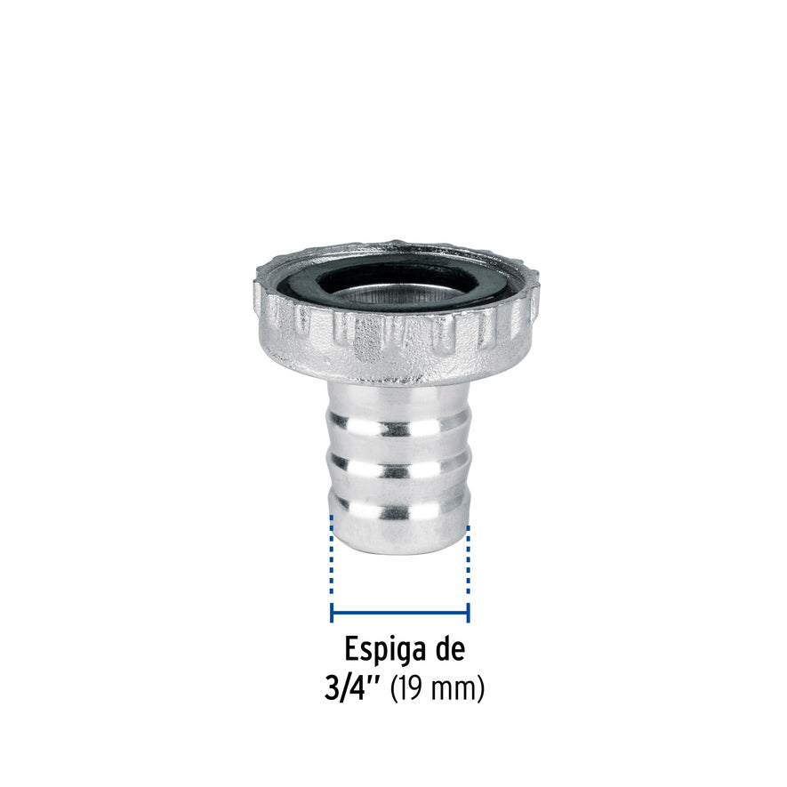 Adaptador metálico 1/2' para manguera, Foset Caja con 12, 49826
