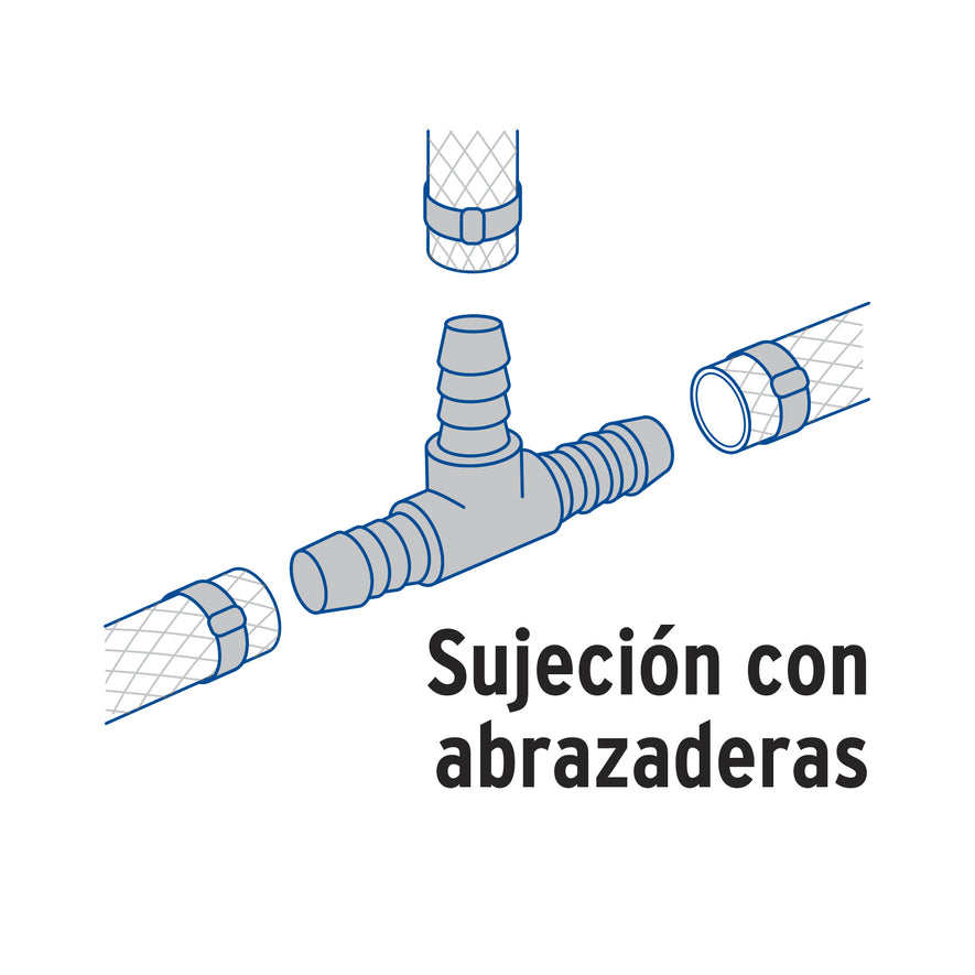 Tee inserción macho latón 1/2' para poliducto negro, Foset Caja con 12, 49641