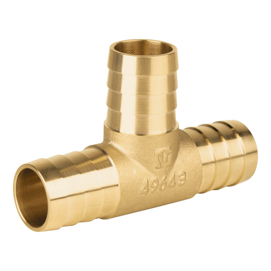 Tee inserción macho latón 1' para poliducto negro, Foset Caja con 6, 49643