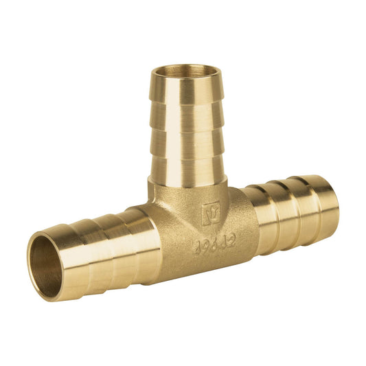 Tee inserción macho latón 3/4' para poliducto negro, Foset Caja con 6, 49642