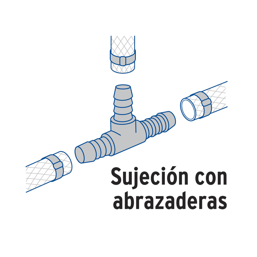 Tee inserción macho latón 3/4' para poliducto negro, Foset Caja con 6, 49642