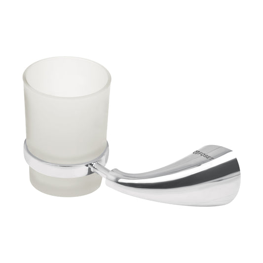 Portavaso cepillero metálico con vaso de vidrio, Foset Aero Caja con 4, 49632