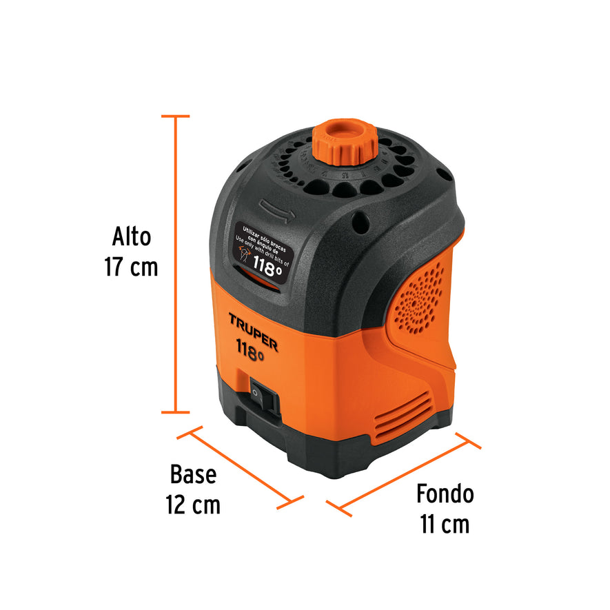 Afilador eléctrico para brocas con punta 118°, Truper, 101684