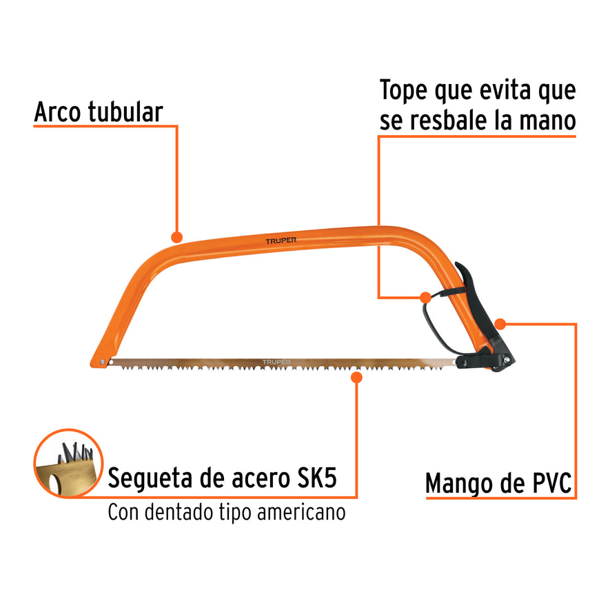 Arco jardinero tubular de 24', Truper Caja con 3, 10258