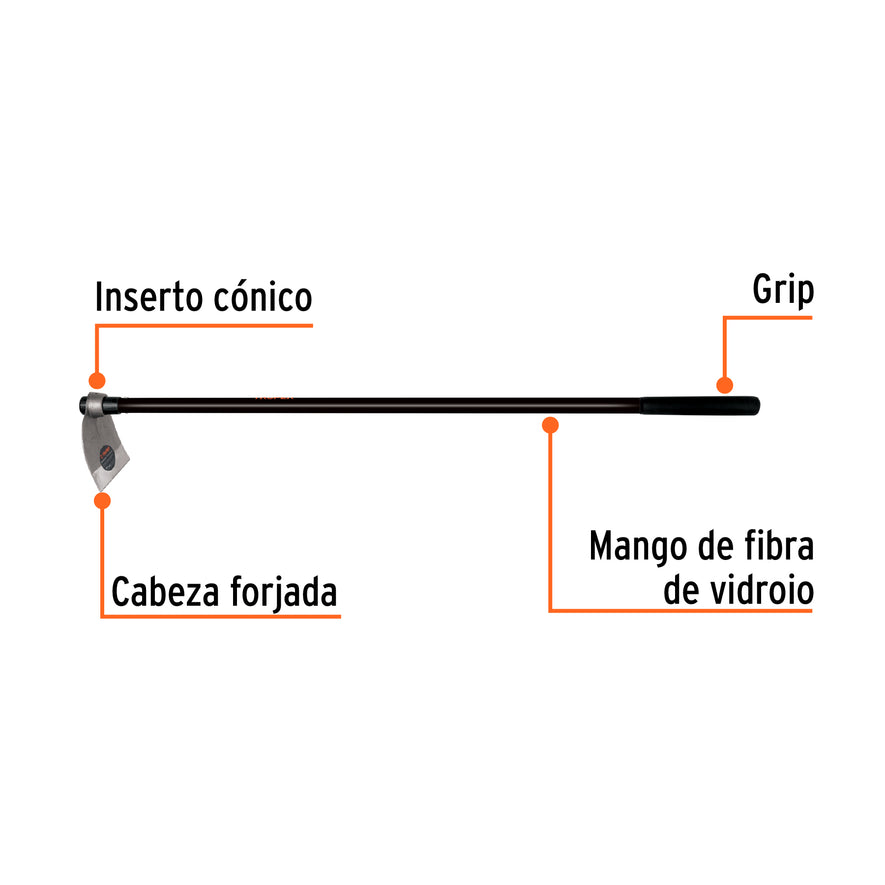 Azadón Lane No.1 de 1.8 lb con mango de 54', Truper Caja con 4, 10615