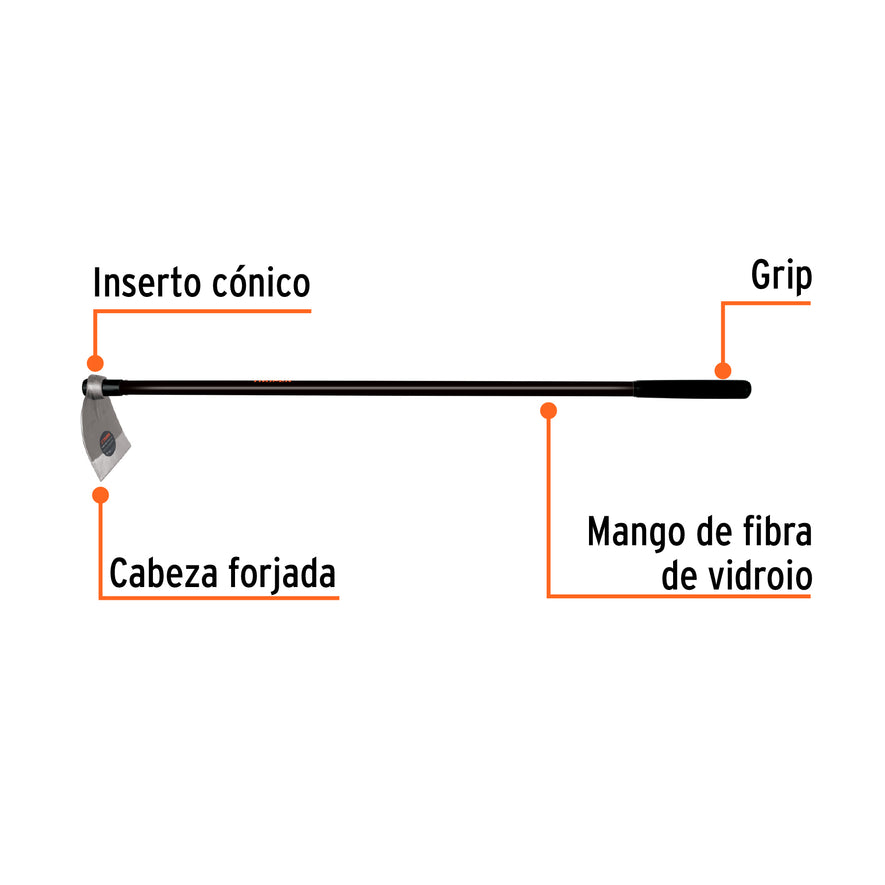 Azadón Lane No.2 de 2.0 lb con mango de 54', Truper Caja con 4, 10618