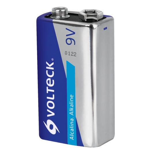 Blíster con 1 pila alcalina 9V, VOLTECK Caja con 6, 46319