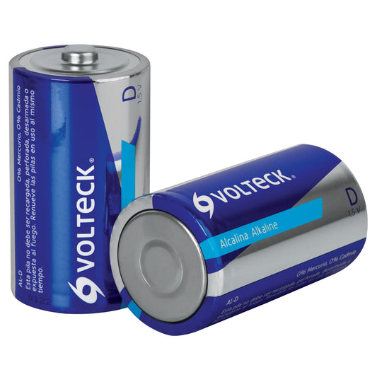Blíster con 2 pilas alcalinas D, VOLTECK Caja con 6, 46318