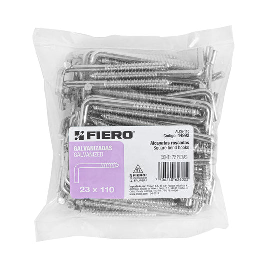 Bolsa con 72 alcayatas roscadas de 23 X 110, Fiero Caja con 3, 44992