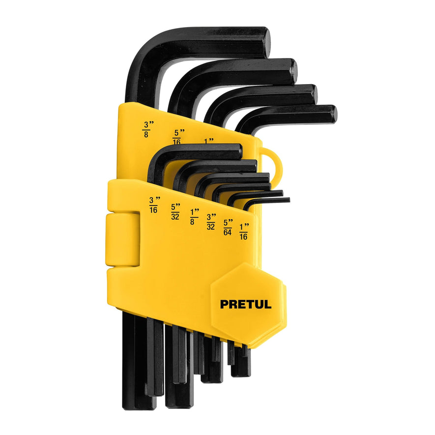 Juego 10 llaves allen std punta hex con organizador, PRETUL Caja con 6, 21854