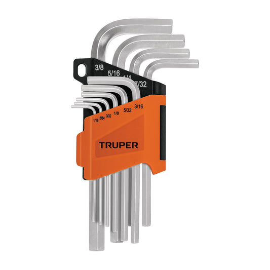 Juego 10 llaves allen std punta hexagonal con organizador Caja con 6, 15539