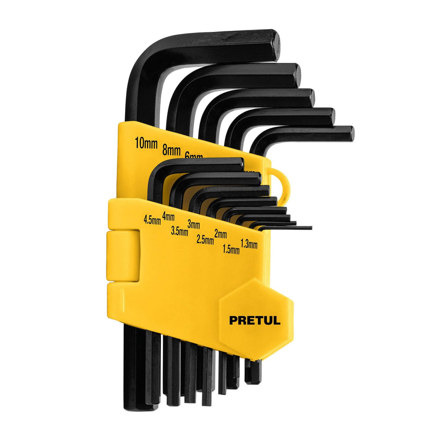 Juego 13 llaves allen mm punta hex con organizador, PRETUL Caja con 6, 21857