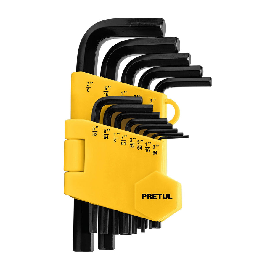 Juego 13 llaves allen std punta hex con organizador, PRETUL Caja con 6, 21856