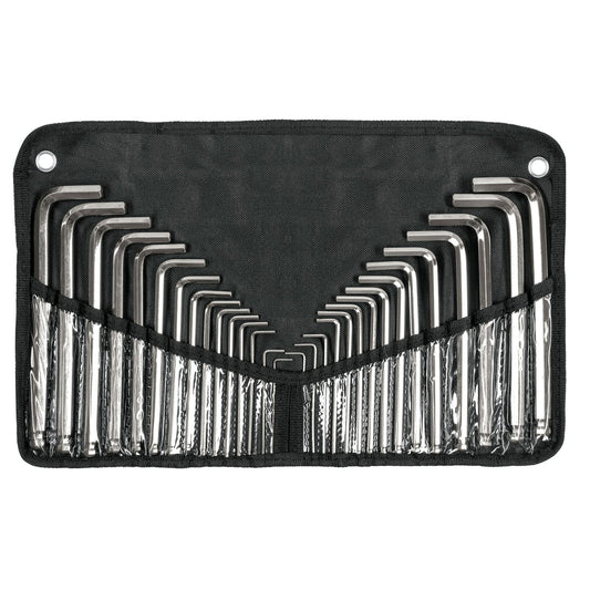 Juego 30 llaves allen largas mixtas punta bola, estuche Caja con 3, 15562