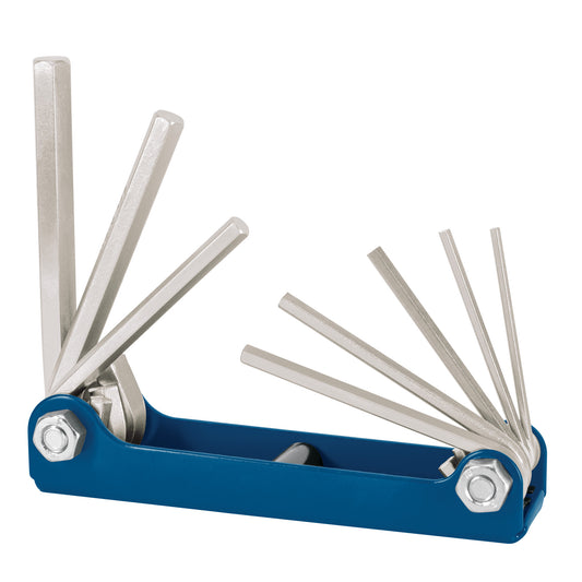 Juego de 8 llaves allen mm tipo navaja, cuerpo de lámina Caja con 6, 15555