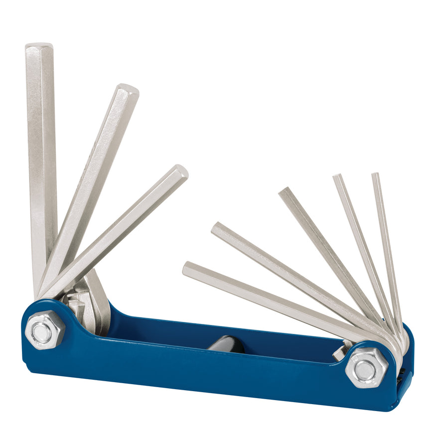 Juego de 8 llaves allen mm tipo navaja, cuerpo de lámina Caja con 6, 15555