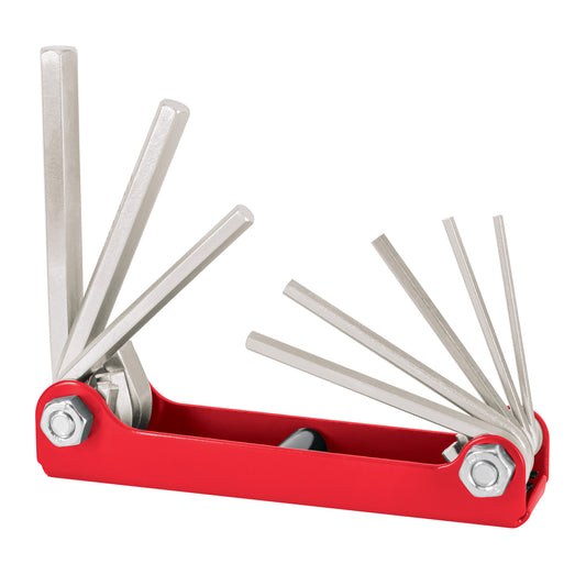 Juego de 8 llaves allen std tipo navaja, cuerpo de lámina Caja con 6, 15556