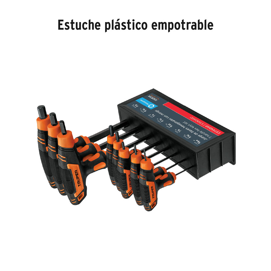 Juego 8 llaves allen mm extralargas mango T, punta de bola Caja con 4, 100933