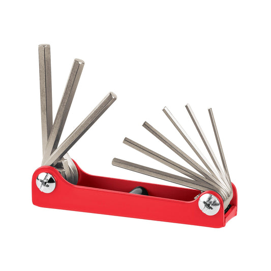 Juego de 9 llaves allen std tipo navaja, cuerpo de lámina Caja con 6, 15566