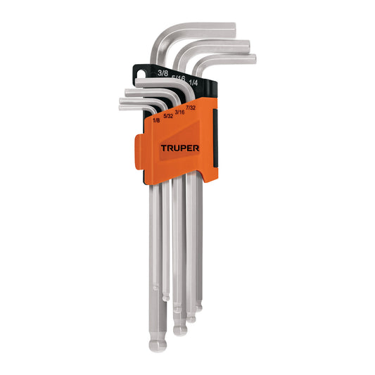 Juego 7 llaves allen largas std punta bola con organizador Caja con 6, 15551