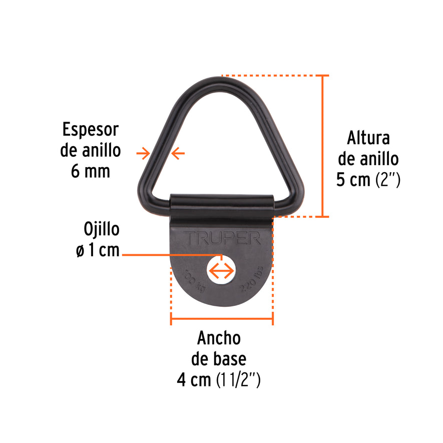 Blister con 10 anclajes para redes de carga de 3.5 ton. Caja con 3, 103697