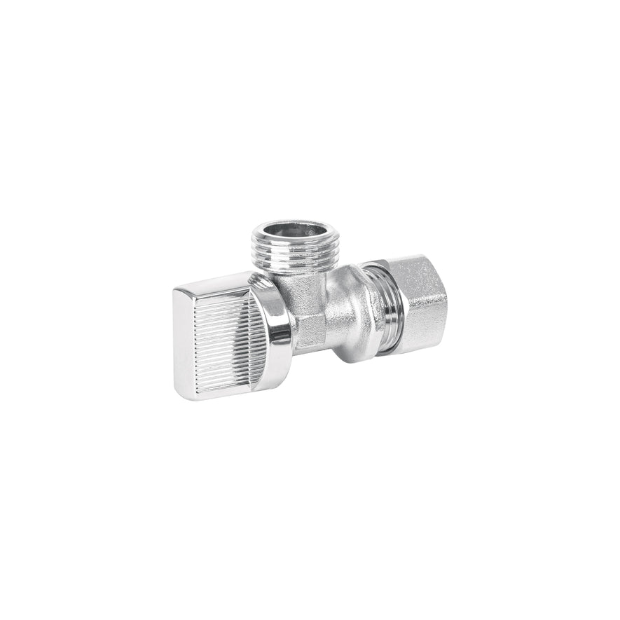 Llave angular de 1/2', 1/4 de vuelta, barrilito, BASIC Caja con 12, 45399