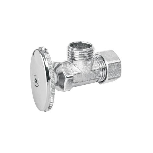 Llave angular de 1/2', de compresión, barrilito, BASIC Caja con 12, 45404