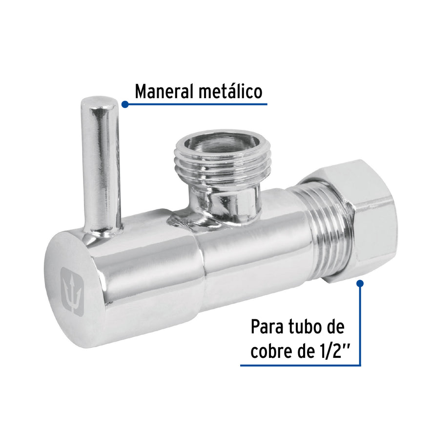 Llave angular, 1/4 vuelta, tipo barrilito, maneral palanca Caja con 4, 49113