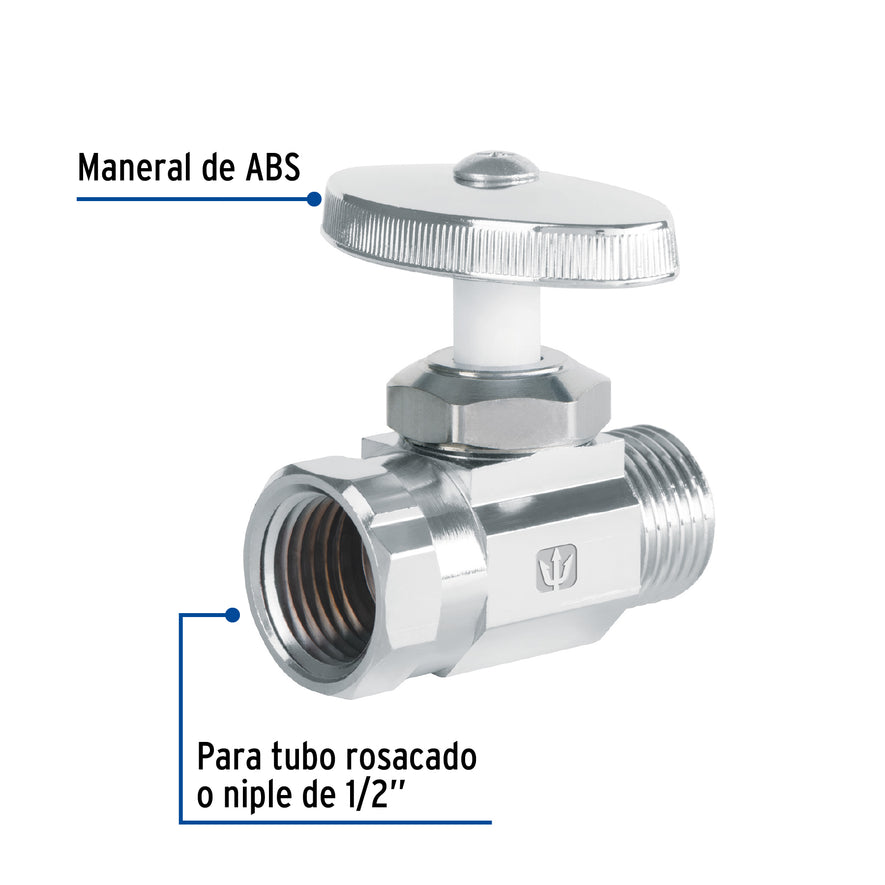 Llave angular de 1/2' recta de compresión, FOSET Caja con 6, 48029