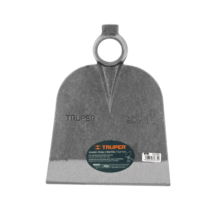 Azadón oreja y martillo No. 1 de 2.6 lb, sin mango, TRUPER Caja con 6, 19979