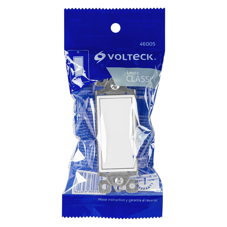 Interruptor sencillo, línea Classic, Volteck Caja con 5, 46005
