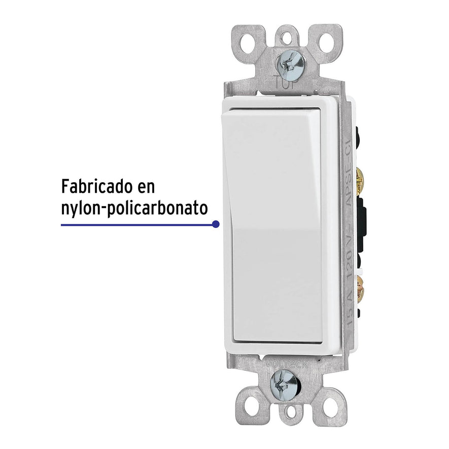 Interruptor sencillo, línea Classic, Volteck Caja con 5, 46005